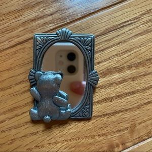 Metal Bear Pin with Mirror